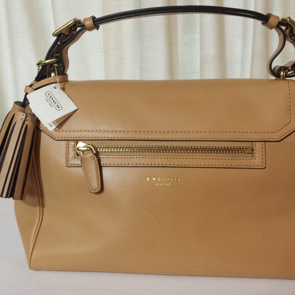 Coach Leather Medium Tan Turnlock Handbag Purse - Picture 2 of 7